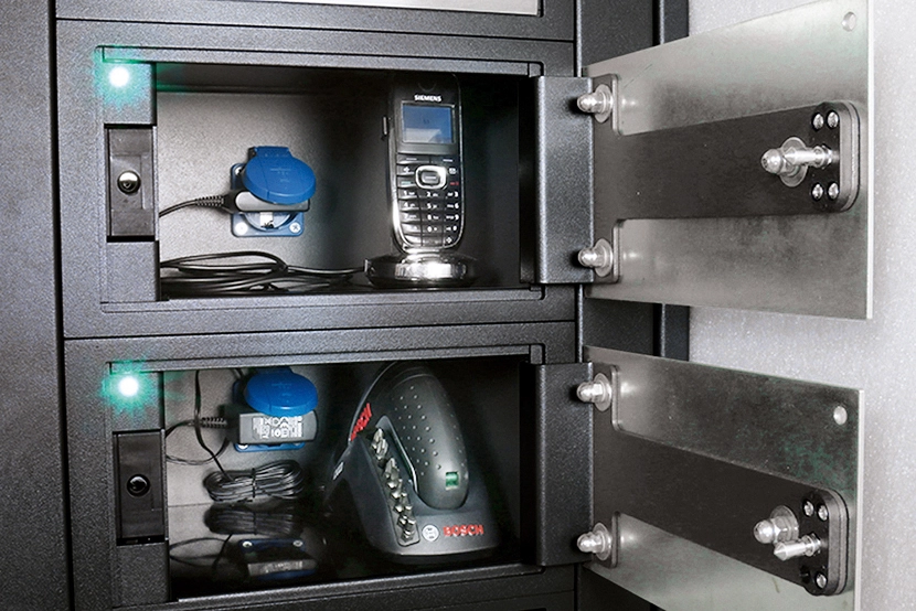 Lockers med popup-dörr och laddande utrustning från Brightec Security